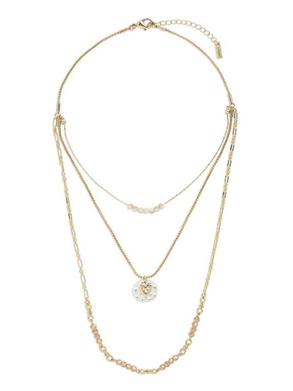 Demdaco Gold Necklace Set with Blush Beads and Heart Pendant “Your Journey”